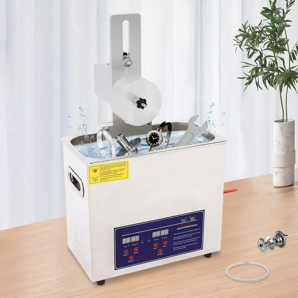 6.5L Ultrasonic Vinyl Cleaner, Record Cleaner Machine, 180W Heavy-Duty Cleaning System with Drying Rack & Accessories for Home, Studio, Vinyl Collections