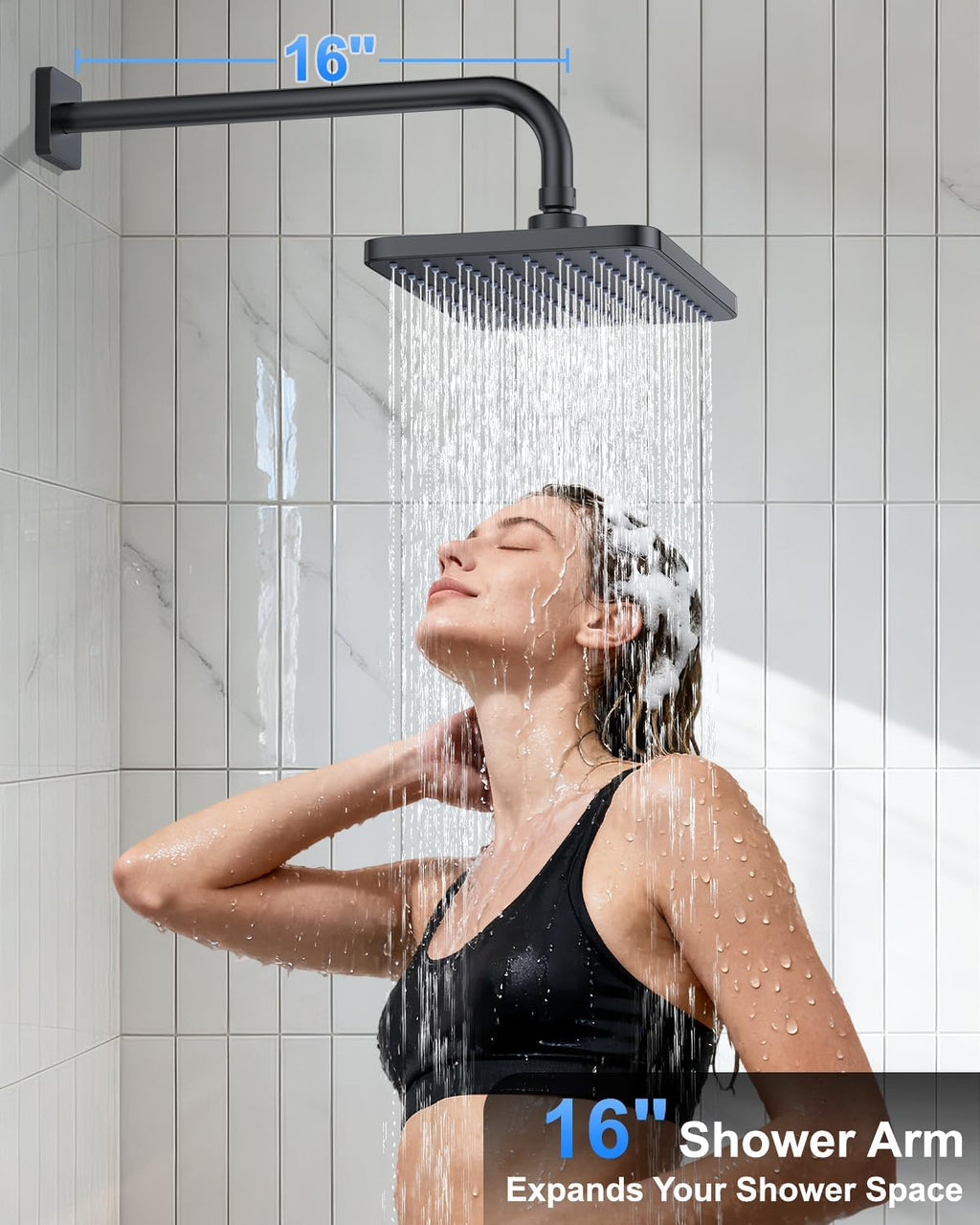 Matte Black 11-Inch Rainfall Shower System – Premium Filtered Handheld Sprayer & Fixed Shower Head, Complete Bathroom Set Faucet Mixer Trim & Valve