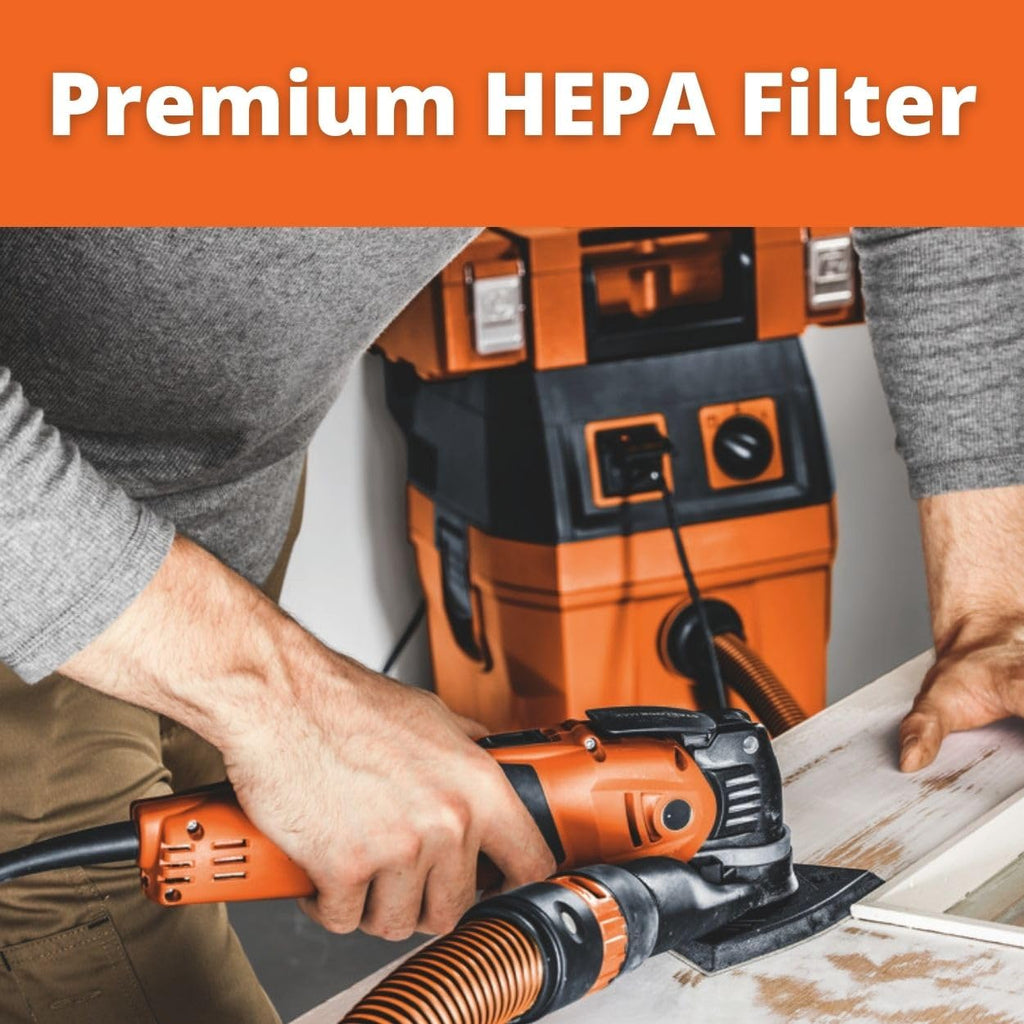 Fein Turbo II X AC PRO Set HEPA Wet/Dry Dust Extractor with Automatic Filter Cleaning - 9.2-Gallon Capacity, 153 CFM Suction, Includes Hose, Filter and Accessory Kit - 92030070990
