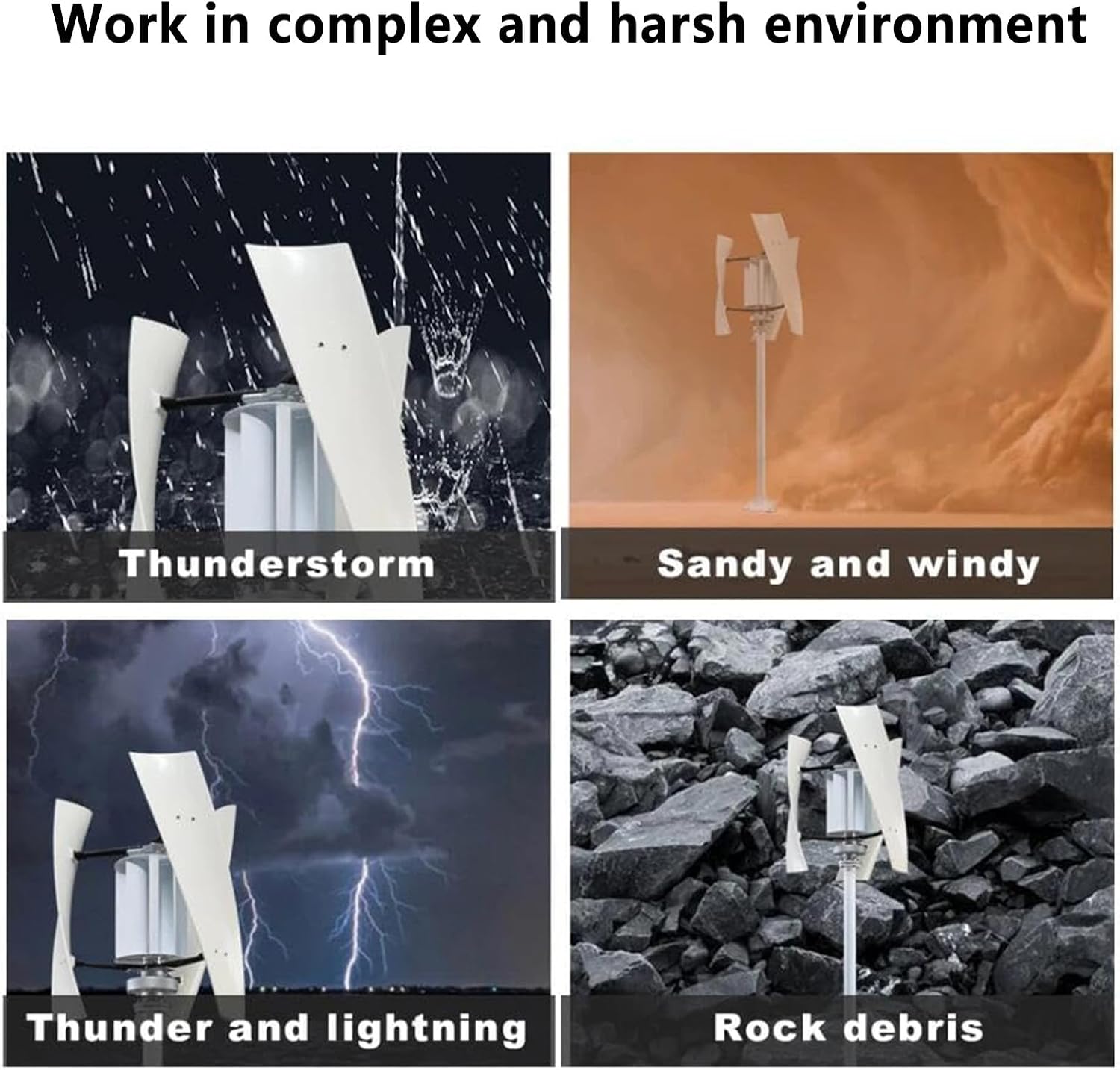 3000W DC Wind Turbine Generator Kit - 3-Blade Vertical Windmill for Home, RV & Marine - Efficient 24V Renewable Energy Solutions for Hybrid Solar Power Systems