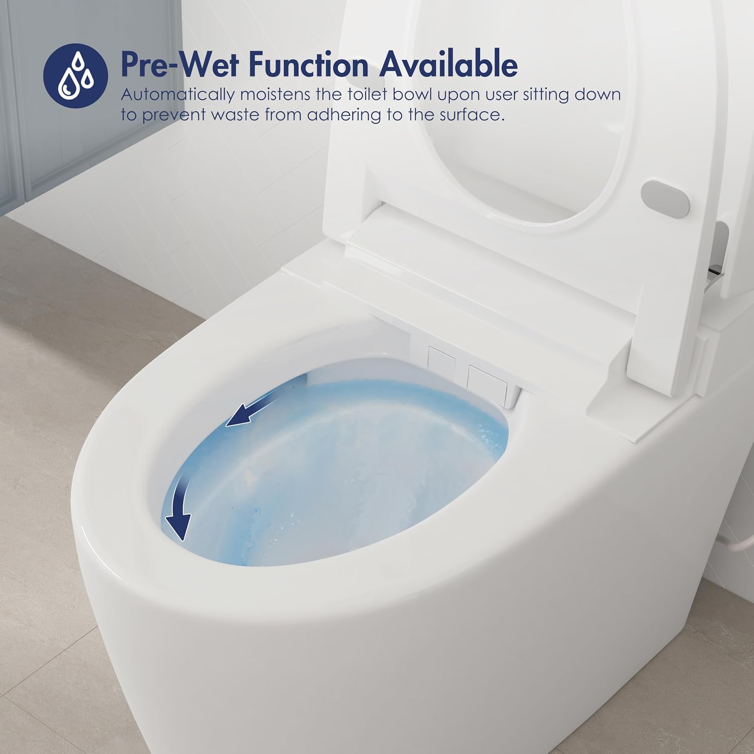 Smart Toilet with Auto Flush and Heated Seat, No Bidet, Foot Sensor Flush, Pre-Wetting, Soft Close Lid, Night Light, Tankless One-Piece Design