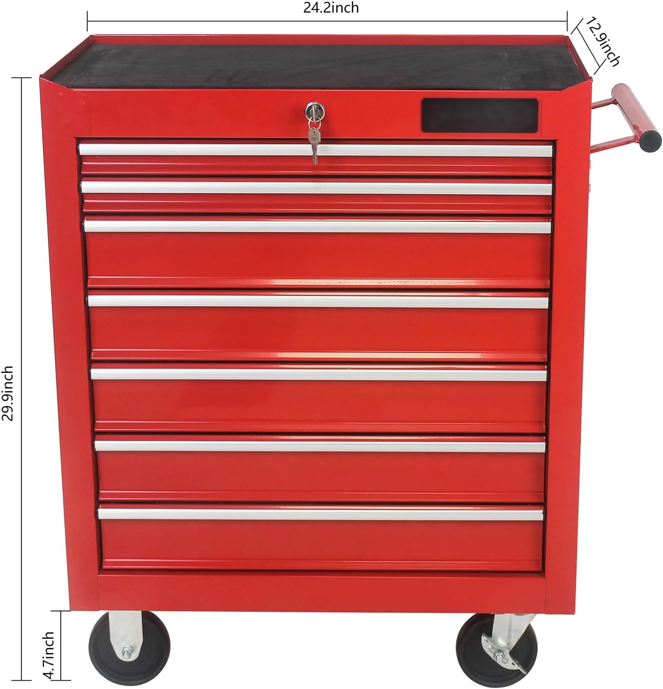 7 Drawer Rolling Tool Chest,Tool Cabinet on Wheels with Locking System,Rolling Tool Box Organizer Tool Case,Multifunctional Tool Cart Mechanic Tool Storage Cabinet for Garage,Wareh red One Size