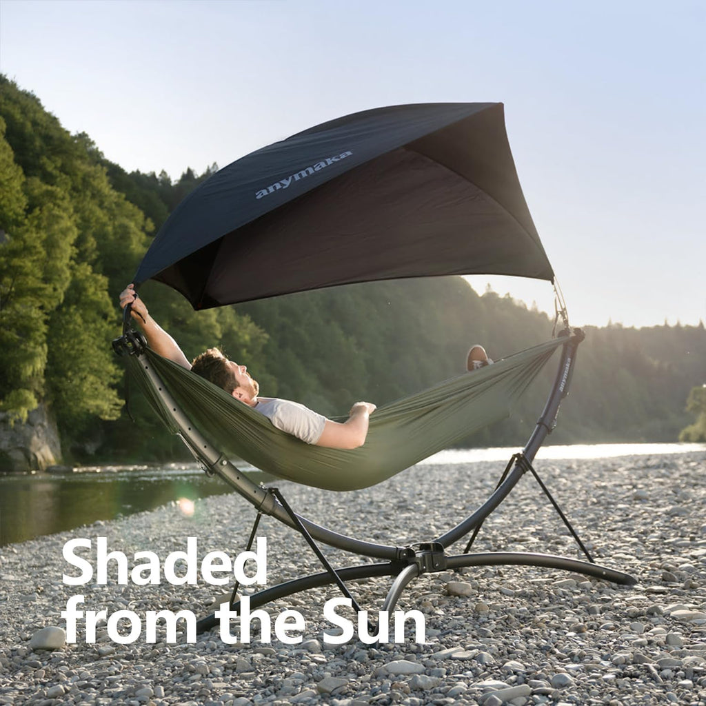 anymaka Set Up in 3 Seconds Adjustable Portable Aluminum Alloy Hammock Stand for Outside with Chair Mode & Lounge Mode up to 105''