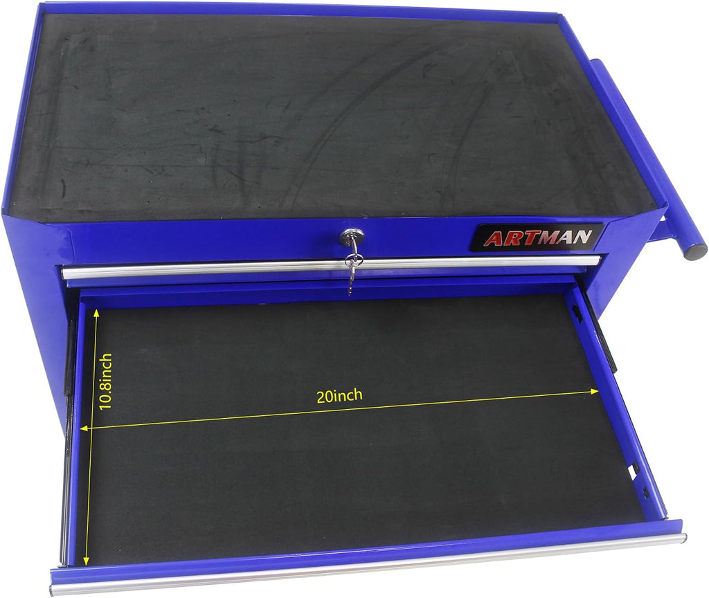 7 Drawer Tool Cart: Multifunctional US General Tool Box on Wheels and Rolling Toolbox (Blue)