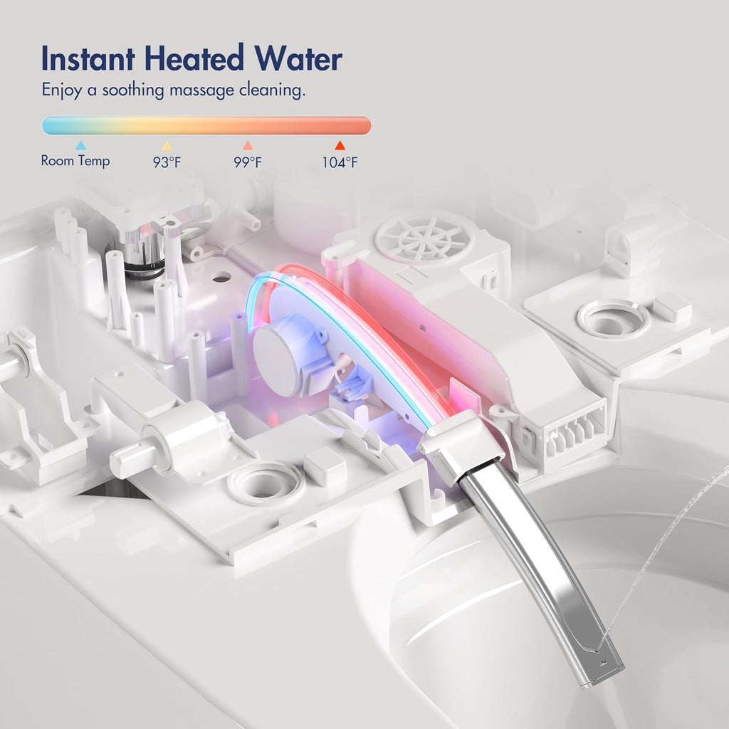 Smart Toilet, Eridanus One Piece Bidet Toilet for Bathrooms, Foot-Sensor, Off-Seat Auto Flush, Adjustable Warm Water Sprayer, Air Dryer, Elongated Heated Seat, Power-Assisted Flush