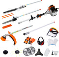 52cc 2-Cycle Gas Multi-Trimmer | 12-in-1 String Trimmer w/Rotatable 40' Pole Saw, Weed Eater Weed Wacker, Brush Cutter & Hedge Trimmer Gas for Lawn, Yard, Garden Care, All-in-one Garden Tool