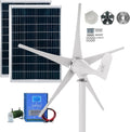 3000W Wind Turbine Generator Kit 12V/24V/48V 5-Blade Wind Generator With MPPT Controller And 200W Solar Panel For Home Use Street Lighting Off-Grid Renewable Energy(48V)