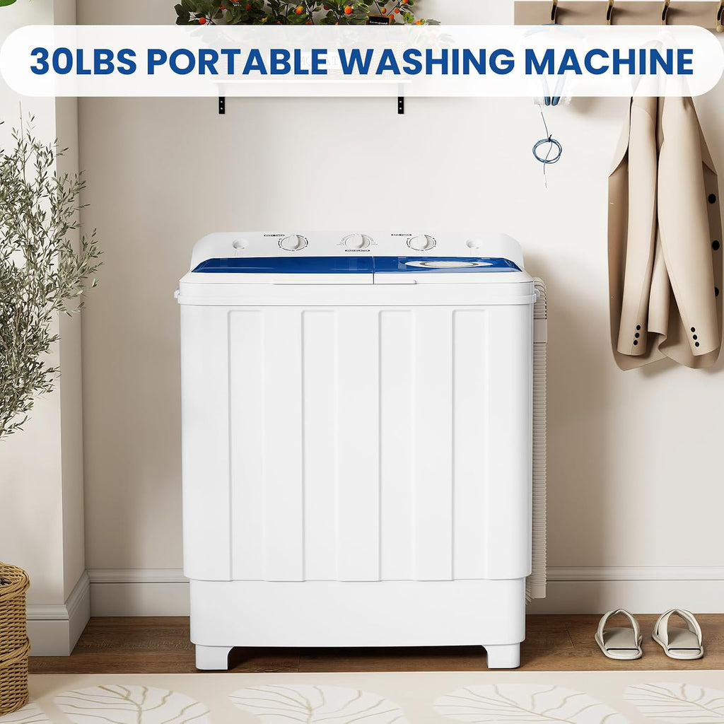 30Lbs Portable Washing Machine, 20Lbs Washer and 10Lbs Spin Dryer Combo for Apartments, Dorms, RVs