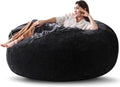 Extra Large Bean Bag Chairs for Adults 6FT Bean Bags with Filler Included Memory Foam Chair Soft and Comfortable Giant Bean Bag, Suitable for Bedroom, Dormitory Gaming and Gaming Chairs(Black)