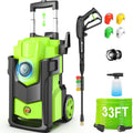 Pressure Cleaner 5000PSI, Heavy Duty Power Cleaner, with 4 Nozzles,Foam Cannon,33FT Hose and 500ml Soap Bottle,Car Wash Machine/Car/Driveway/Patio Clean (Light Green)