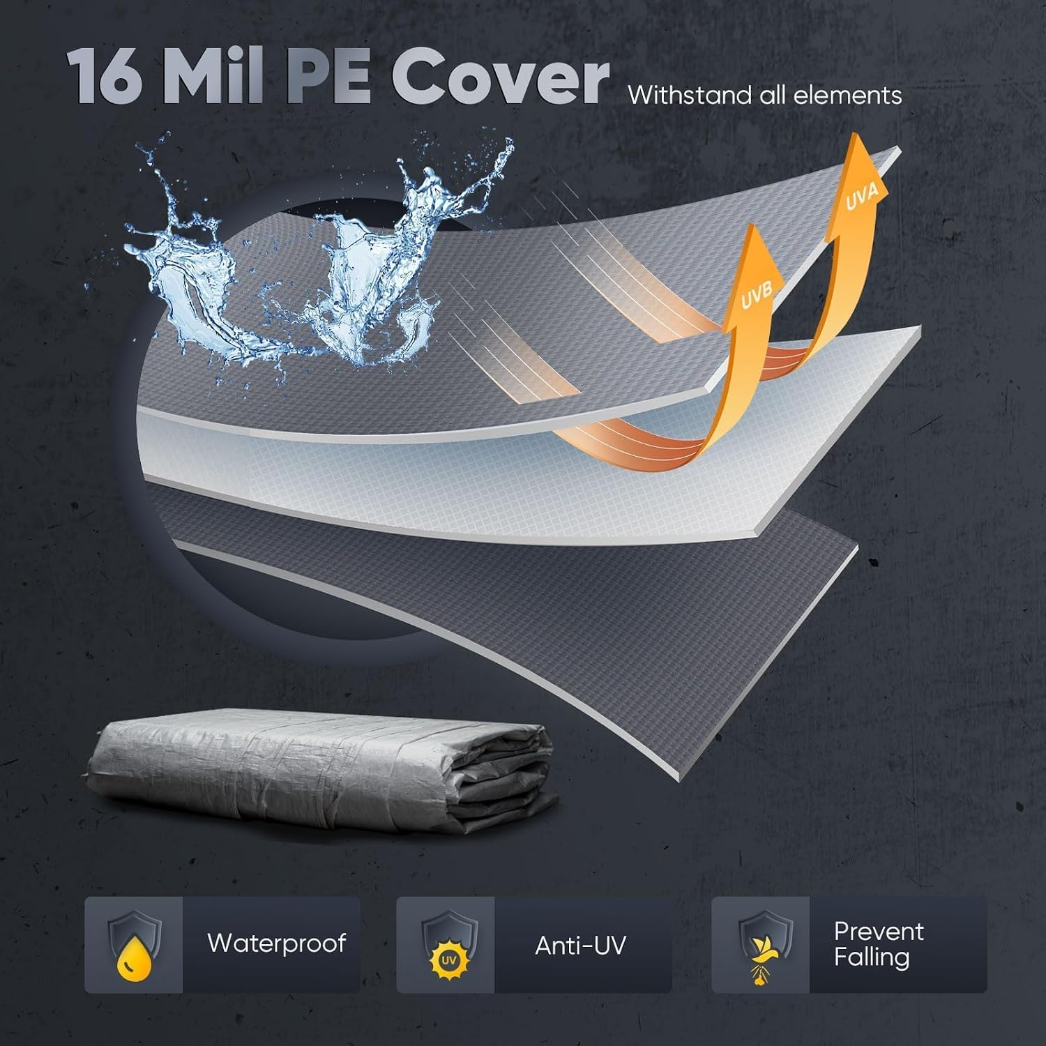 Quictent Heavy Duty 10x20 ft Carports with Side Zipper Doors & Snowproof Steel Cables & Ventilated Windows, Waterproof Storage Shelter for Car, Boat, RV, Outdoor Equipment, Gray