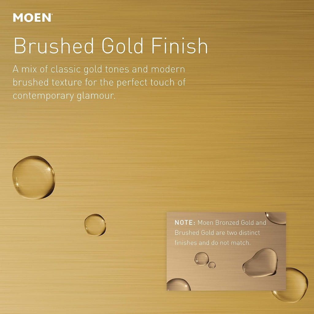 Moen Align Brushed Gold Eco-Performance Pressure Balancing Modern Tub and Shower Trim Kit with Showerhead, Lever Handle, and Tub Spout, Valve Required, T2193EPBG