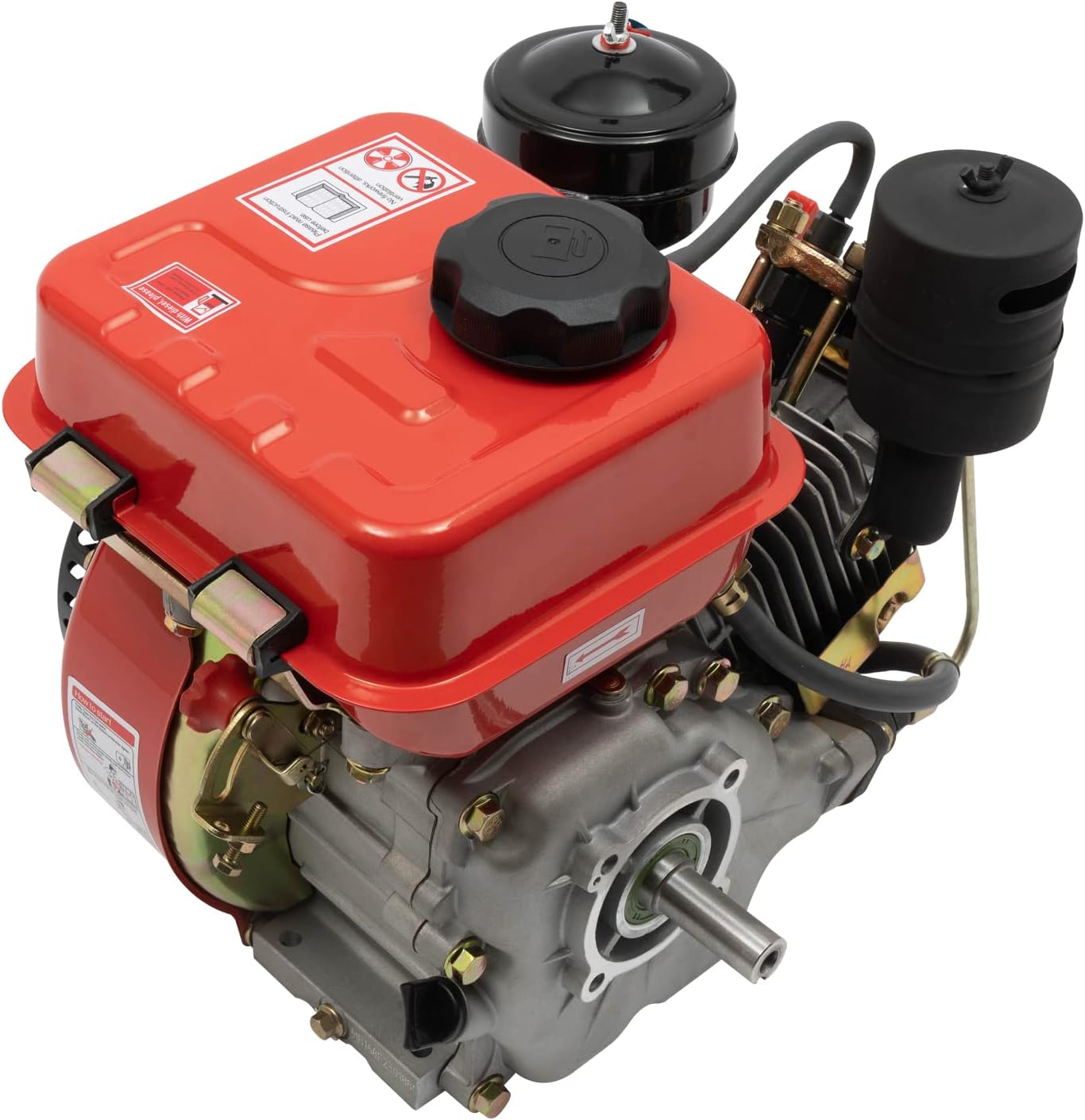 Diesel Engine, 196Cc 4-Stroke Single-Cylinder Diesel Engine, 3HP Engine with Air-Cooled Recoil Starter Systemdiesel Engine for Go-Karts, Lawnmowers, Generators, Log Cutters