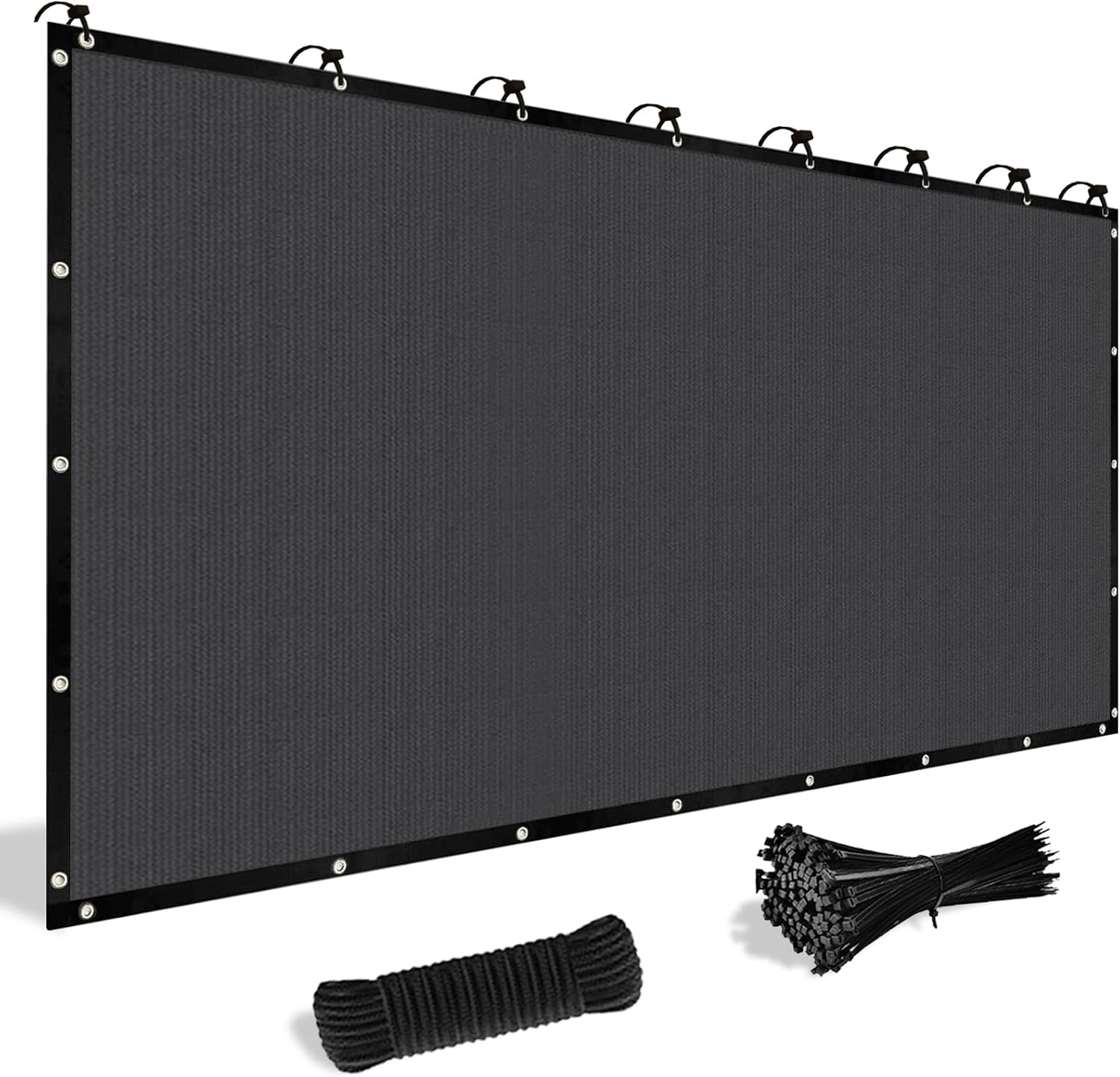 Shade&Beyond Customized Size 12' X 20' Shade Cloth with Grommets, 90% UV Protection Pergola Shade Cover Mesh Tarp Sun Screens for Patio GN06, Dark Gray