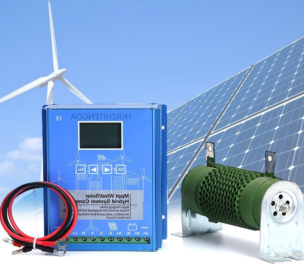 2000W-6000W MPPT Solar Charge Controller, 12V 24V 48VWind Solar Hybrid Charge Controller with Dump Load for Wind Turbine Generator Charger Battery(24v,2000w)