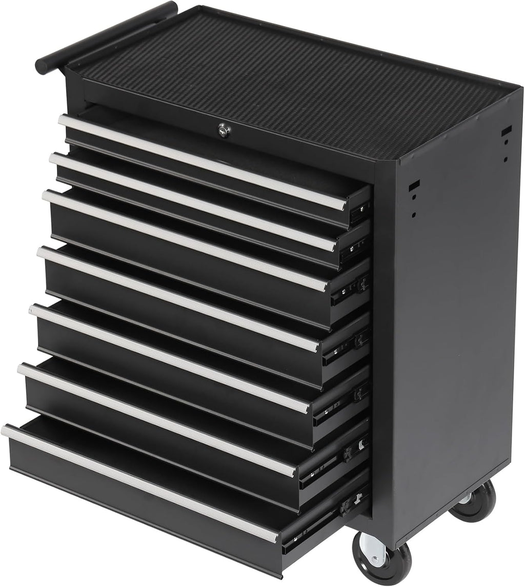 7-Drawer Rolling Tool Chest with Wheels, Multifunctional Large Metal Toolbox, Tool Box with 360°Lockable Wheels and Locking System, Storage Organizer Tool Cart for Garage (7-Drawer)