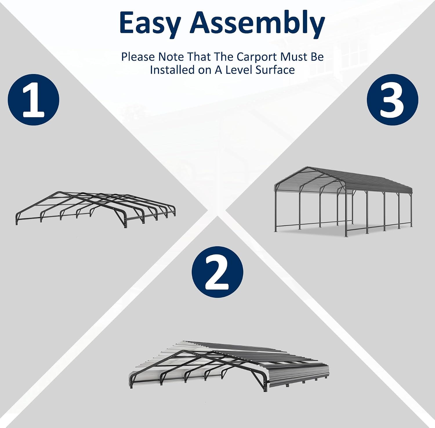 AIRWIRE 12x20 Metal Carport Canopy with Enhanced Base, Heavy Duty Car Port Garage, Outdoor Galvanized Car Shelter for Car, Boats and Truck