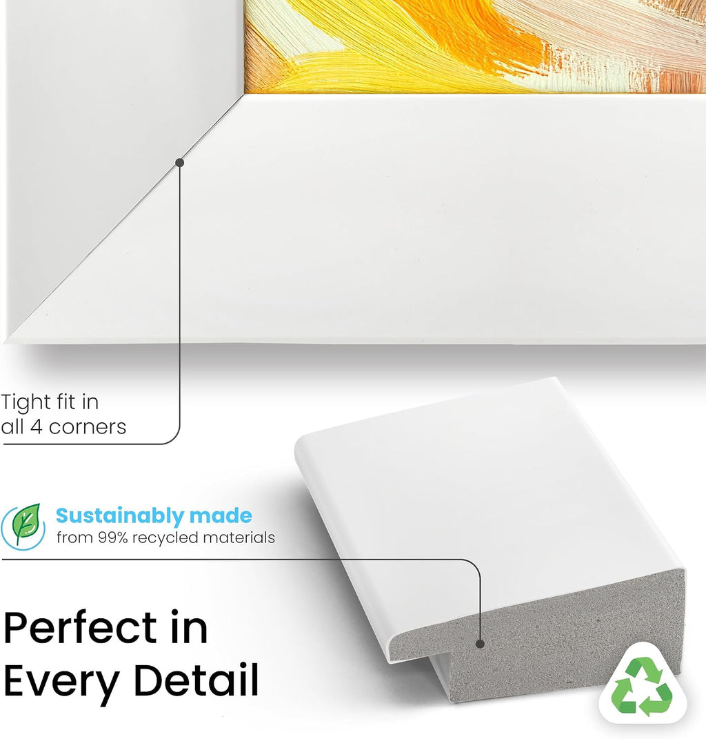 Gloss White 65' Premiere Deco TV Frame - Compatible ONLY with Samsung The Frame TV and Pro TVs (Fits 2021-2026, LS03A, LS03B,LS03C,LS03D,LS03FA,LS03FW)