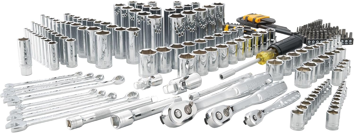 DEWALT Mechanic Tool Set, 226 Pieces, 1/4',3/8' and 1/2' Drive, with Ratchets, Sockets, hex keys and more (DWMT45226)