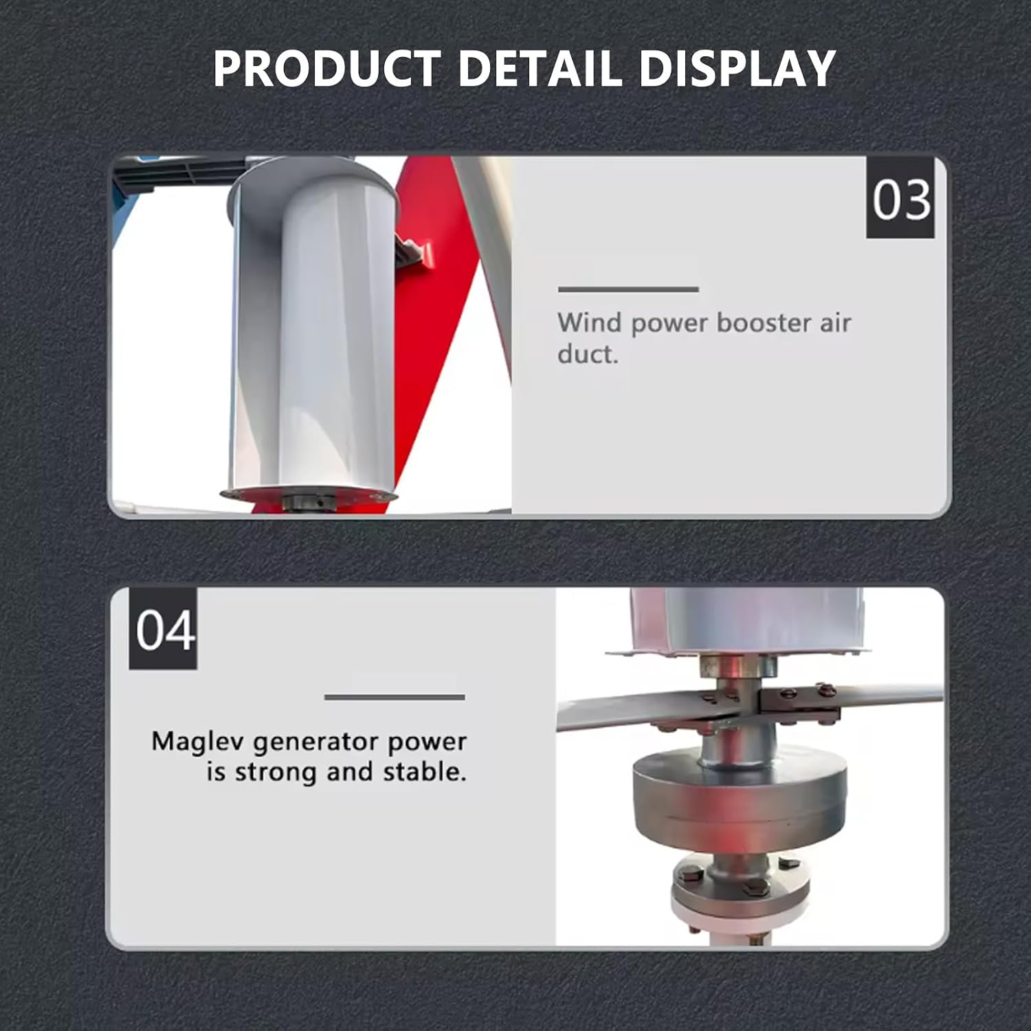 3000W DC Wind Turbine Generator Kit - 3-Blade Vertical Windmill for Home, RV & Marine - Efficient 24V Renewable Energy Solutions for Hybrid Solar Power Systems