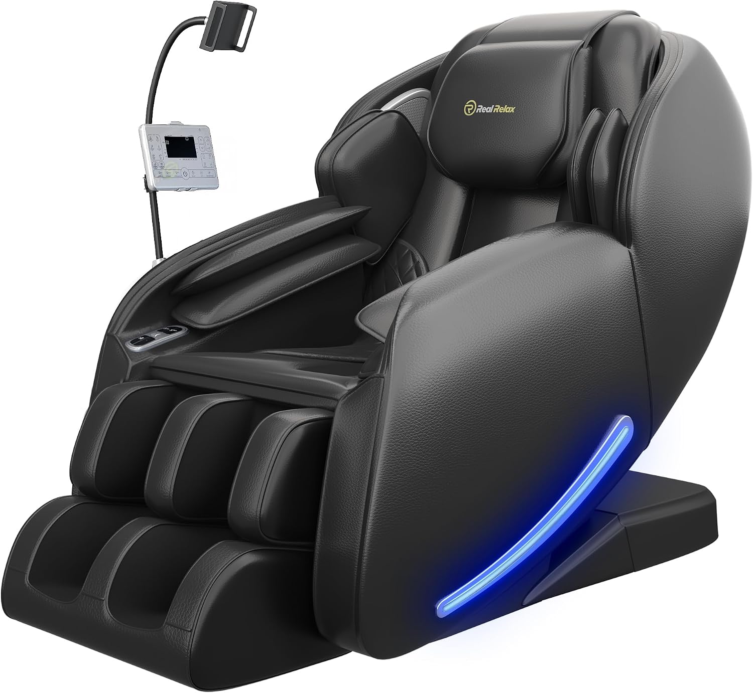 Real Relax Massage Chair Full Body with Unique Phone Controller, Zero Gravity 3D SL-Track Recliner with APP Control, Child Lock,Pause Button, Favor-06, Black