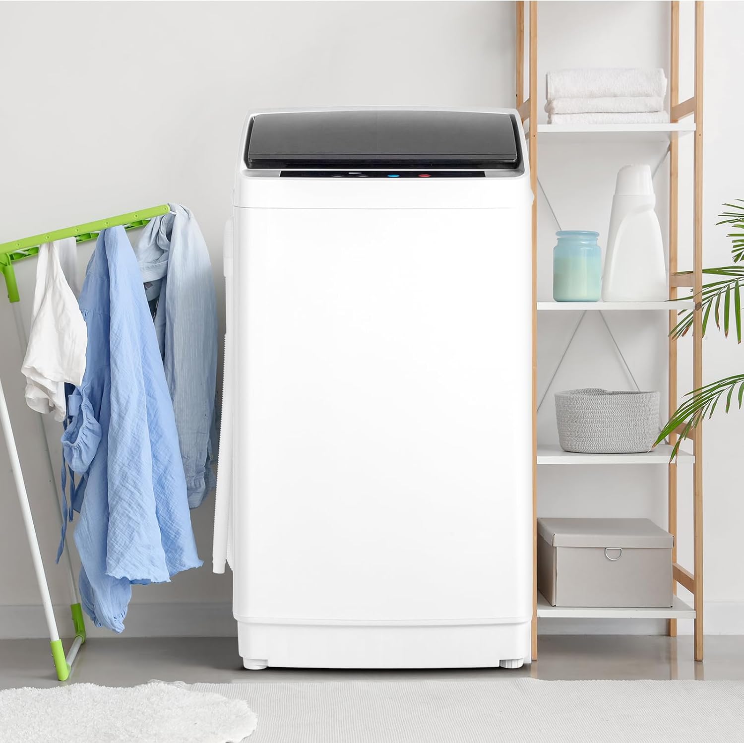 Bonnlo 17.8lbs Fully Automatic Washer, 2 in 1 Portable Washing Machine, Top Load Washer and Spin Dryer Combo with Drain Pump, 8 Washing Programs & 5 Water Level for Home, Apartment