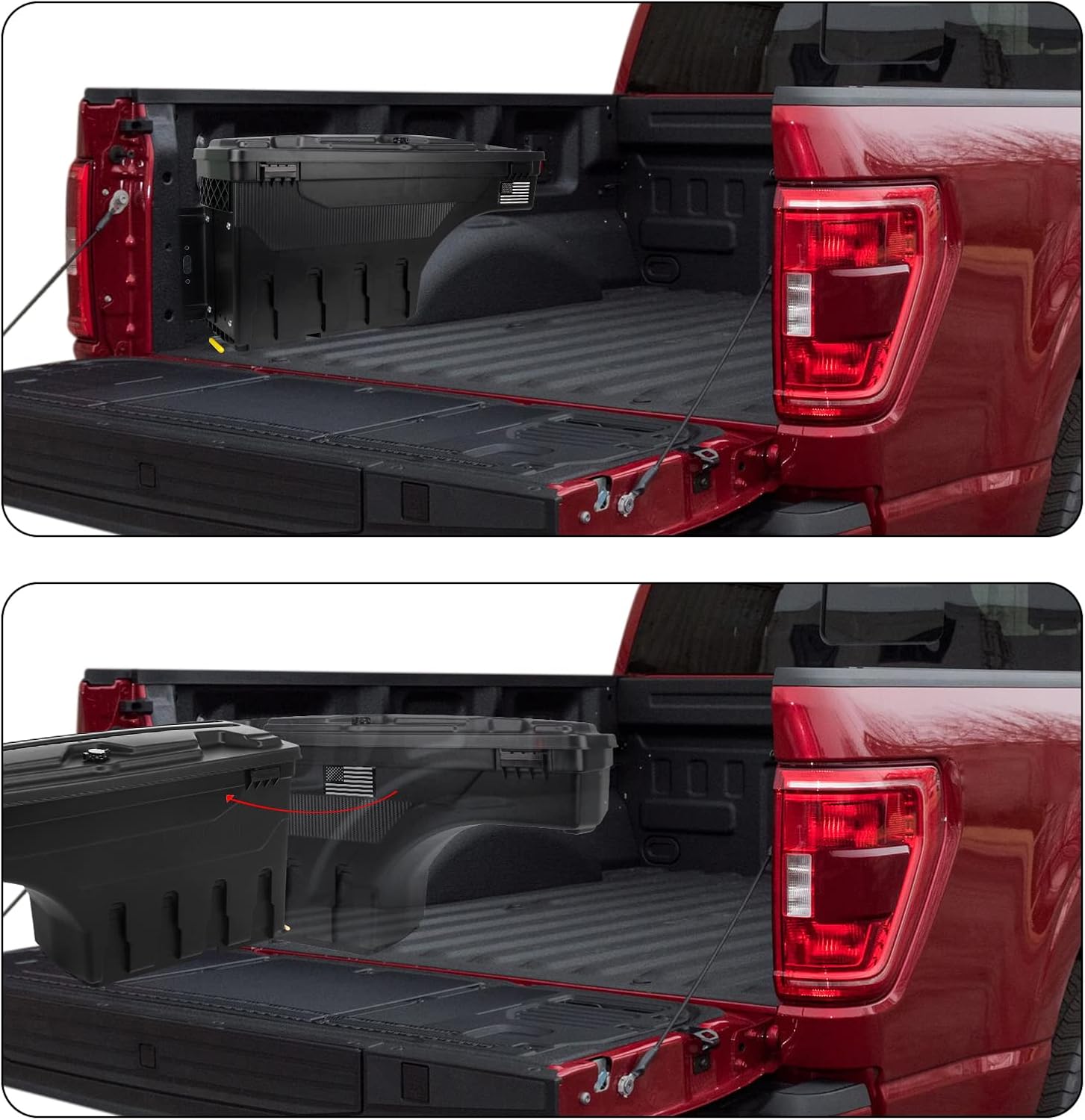 POETRYXIAO Lockable Truck Bed Storage Box with Password Padlock for 2019-2023 Dodge Ram 1500 2500 (No Fit 1500 Classic Model),Waterproof ABS Wheel Well Tool Box 6.6 Gal/25 L (Drivers Side)