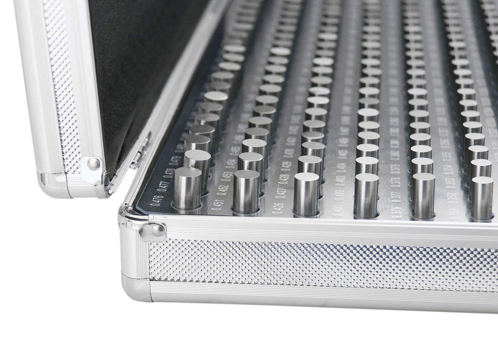 Accusize Industrial Tools 0.251''-0.500'', 250 Pc Steel Plug Pin Gage Set, Minus, Class Zz, with Reliable Strong Aluminum Case, M2(-) a