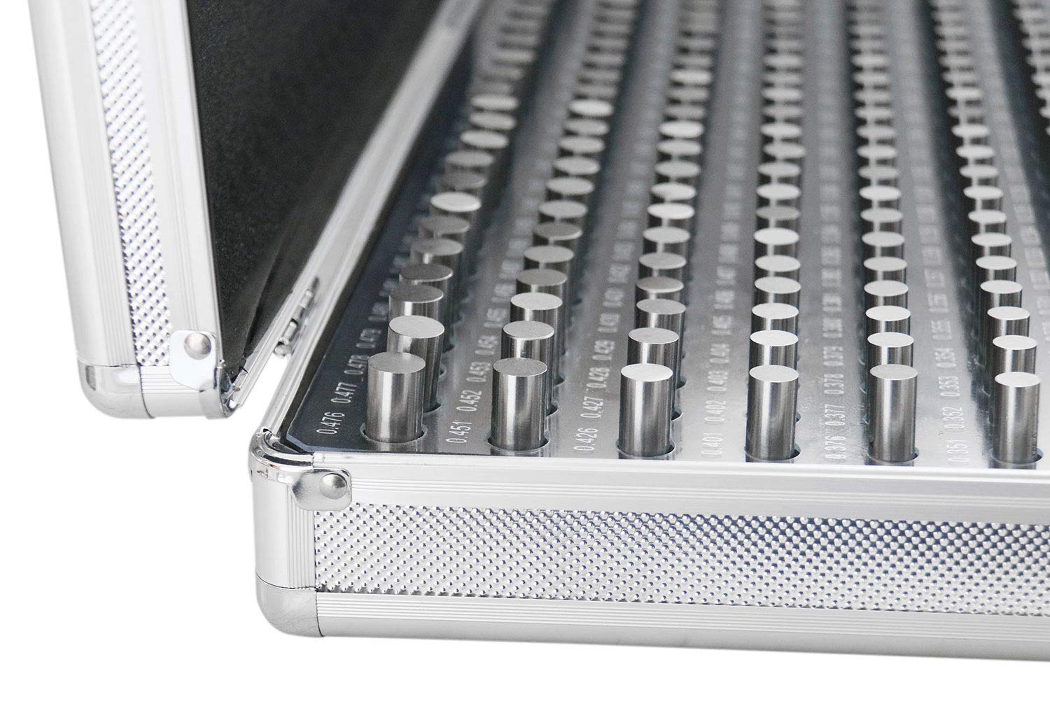 Accusize Industrial Tools 0.251''-0.500'', 250 Pc Steel Plug Pin Gage Set, Minus, Class Zz, with Reliable Strong Aluminum Case, M2(-) a