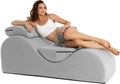 Avana Luvu Lounger - Chaise Lounge Chair for Yoga, Exercise, Massage - High Density Foam - Made in The USA - Light Grey