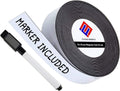 Dry Erase Magnetic Strips - Roll of Writable Whiteboard Magnets - Writable Flexible Magnet - Name Plates - Magnetic Labels- Dry Erase Name Tags - Marker Included (4 Inch x 200 Feet)