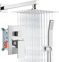Aolemi Shower Faucet Set Rain Shower System with Handheld Spray Bathroom Shower Combo Rough-in Valve and Shower Trim Kit Included Polish Chrome 8 Inch Wall Mount Shower Head