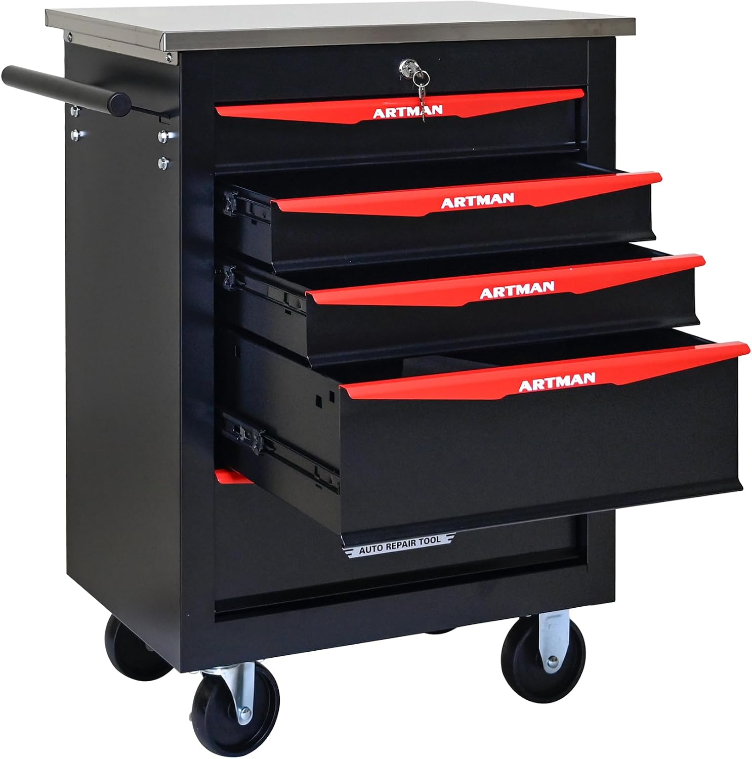 Campfun Tool Chest with Wheels 5 Drawers Rolling Tool Box, Metal Tool Cart with Extra 7 Tool Storage Boxes, Tool Chest Workbench Tool Storage Cabinet for Garage Workshop Warehouse Repair Shop