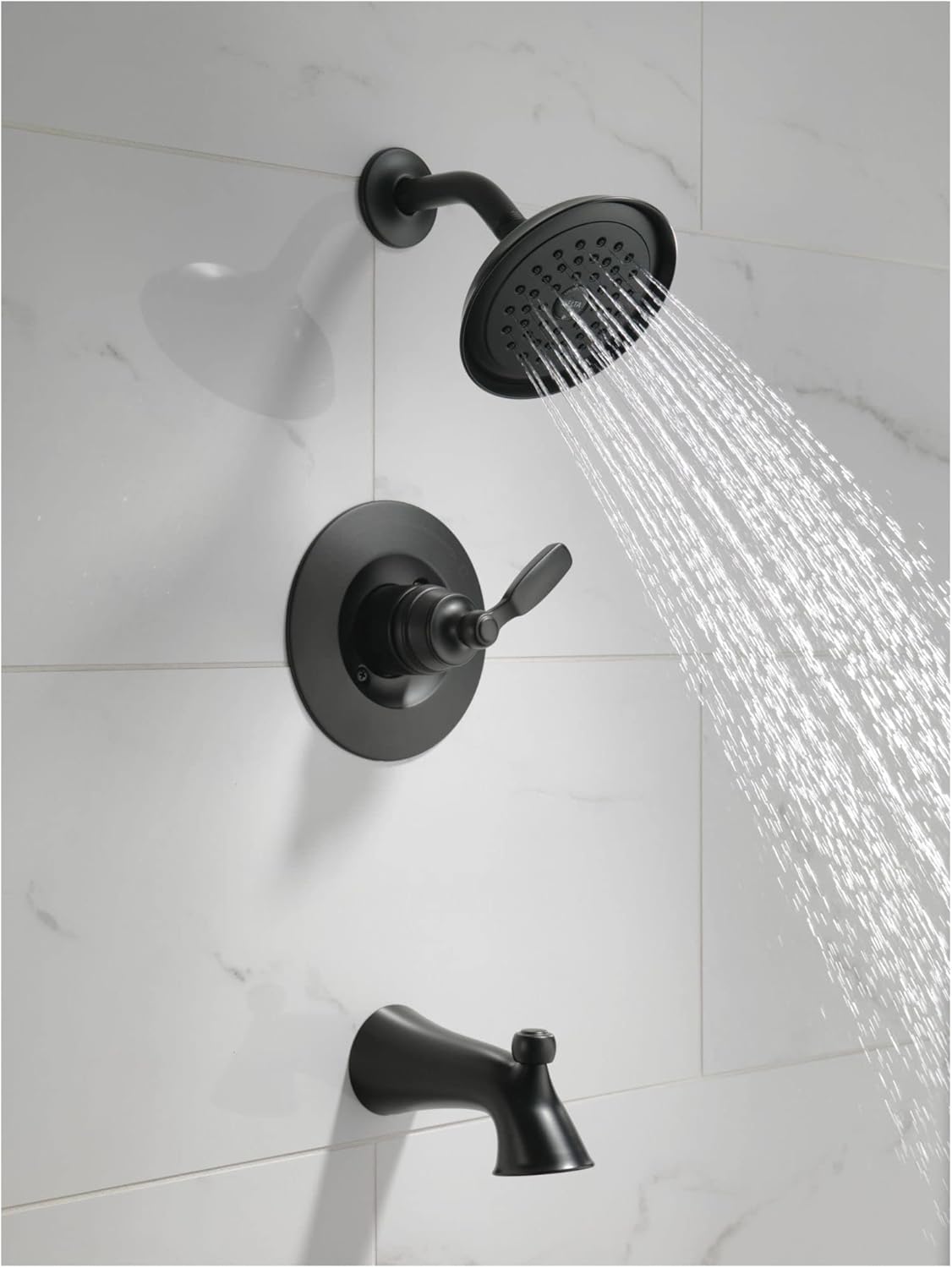 Delta Faucet Woodhurst 14 Series Single-Handle Tub and Shower Trim Kit, Shower Faucet with Single-Spray Touch-Clean Shower Head, Venetian Bronze T14432-RB (Valve Not Included)