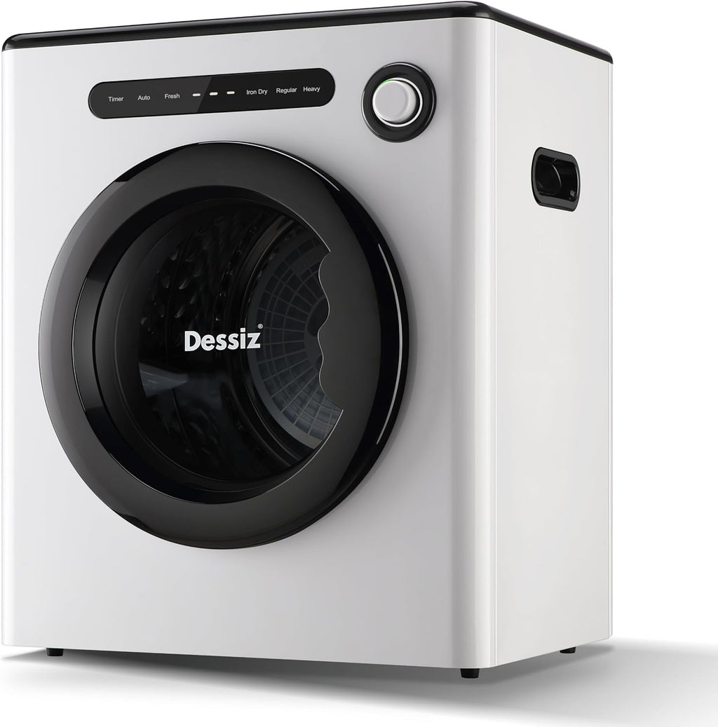 Dessiz 1.6 Cu.Ft.,11LBS Compact Dryer 950W Portable Clothes Dryer Machine with Stainless Steel Drum and Exhaust Hose,Dryer for RVs, Apartments,Dorm Rooms- Quiet, Sturdy,Easy to Use and LED Display