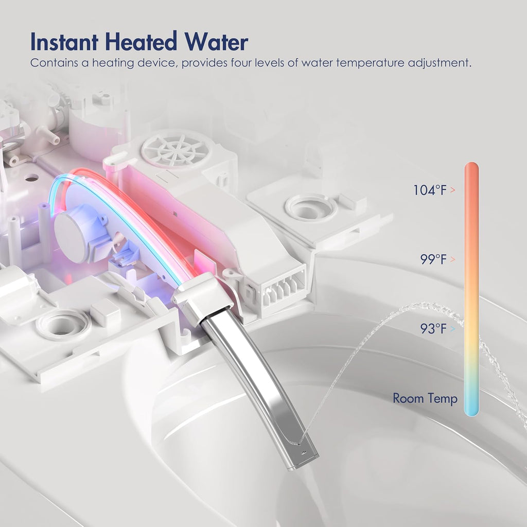 Smart Toilet, Eridanus One Piece Tankless Toilet with Bidet Built in, Foot-Sensor, Off-Seat Auto Flush, Adjustable Warm Water Sprayer, Air Dryer, Elongated Heated Seat, Power-Assisted Flush