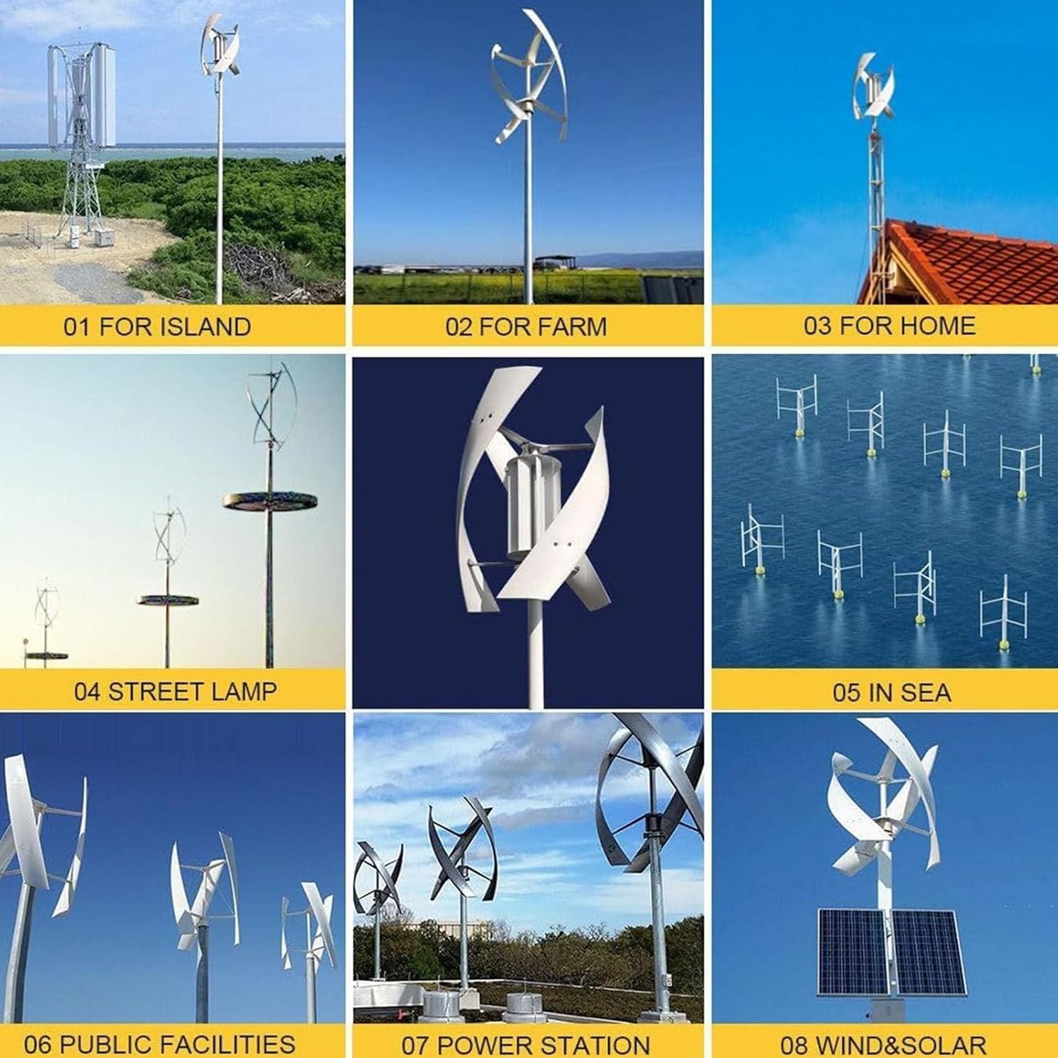 3000W Vertical Wind Turbine Generator Kit - Efficient Renewable Energy for Low Wind Speeds (2M/S) - Wind-Solar Hybrid Power System, 24V Eco-Friendly Solution