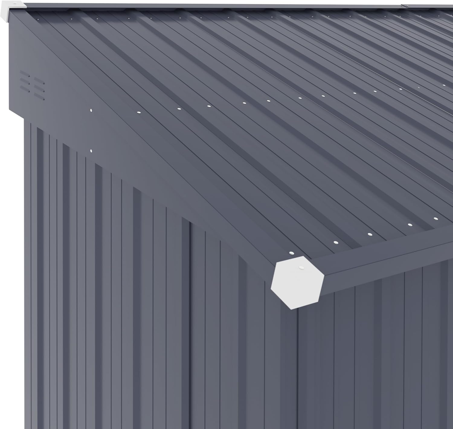 MUPATER 4x6 FT Outdoor Storage Shed with Lockable Door, Metal Lean to Shed Garden Tool Shed House, Storage Shed Kit for Patio, Backyard, Lawn, Grey