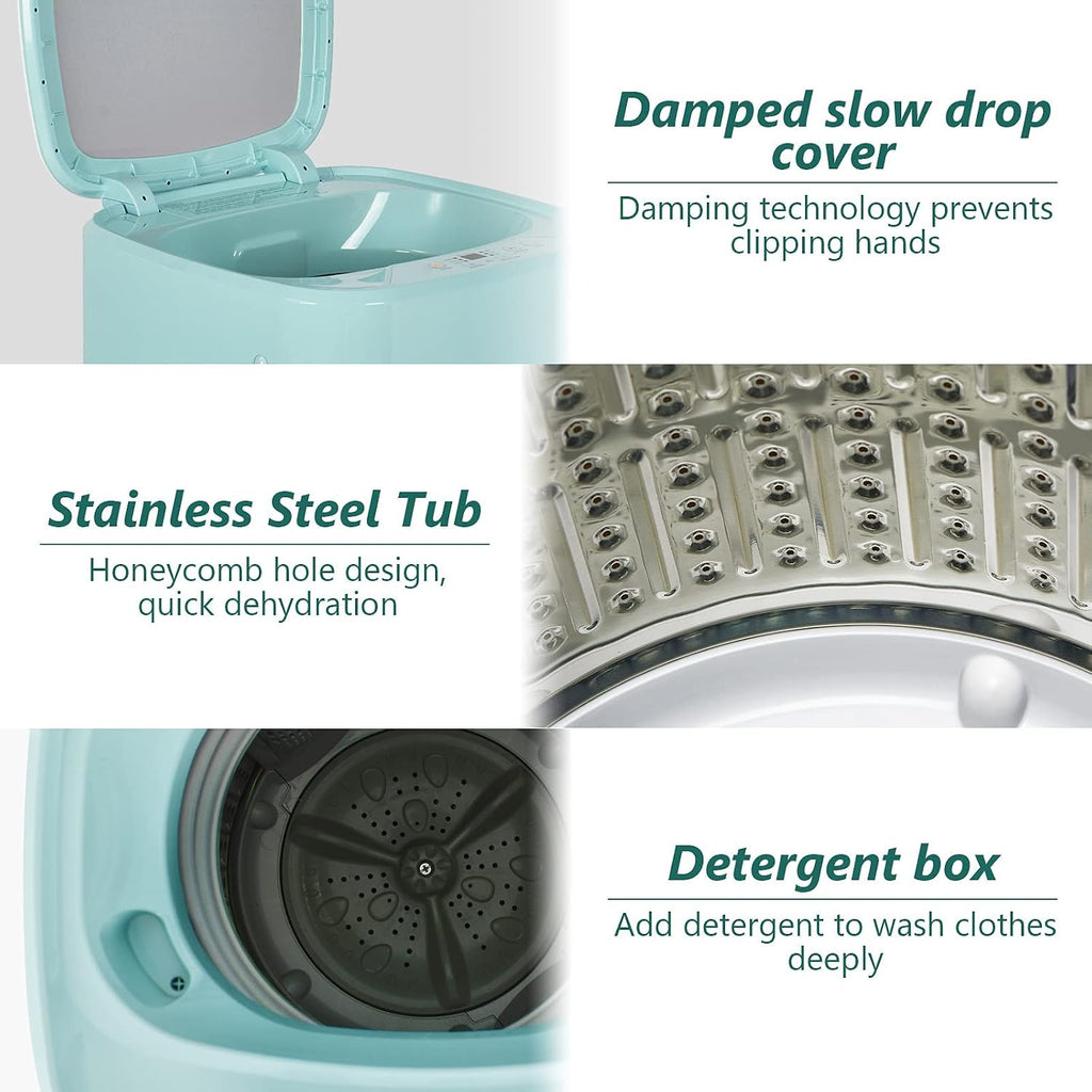 Giantex Portable Washing Machine, Washer and Spinner Combo 8lbs, with Faucet Adapter, 1 cu.ft 6 Program 6 Water Levels Built-in Drain Pump, Top Load 2 in 1 Full Automatic Laundry Washer Apartment Dorm