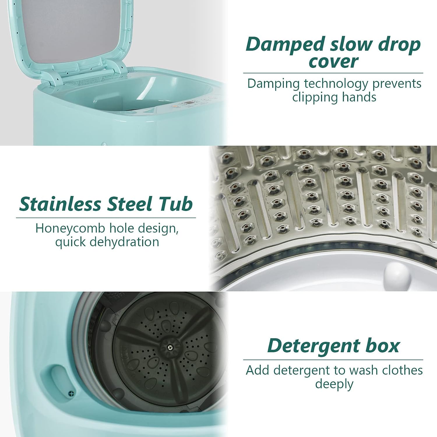 Giantex Portable Washing Machine, Washer and Spinner Combo 8lbs, with Faucet Adapter, 1 cu.ft 6 Program 6 Water Levels Built-in Drain Pump, Top Load 2 in 1 Full Automatic Laundry Washer Apartment Dorm