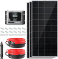 RICH SOLAR 600 Watt Premium Solar Kit - 3 Pack of 200W Panel, 40A MPPT Charge Controller, Bluetooth Module Fuse, Mounting Z Brackets, Adaptor Kit, Tray Cables Set, Off-Grid 12V Solar Power System