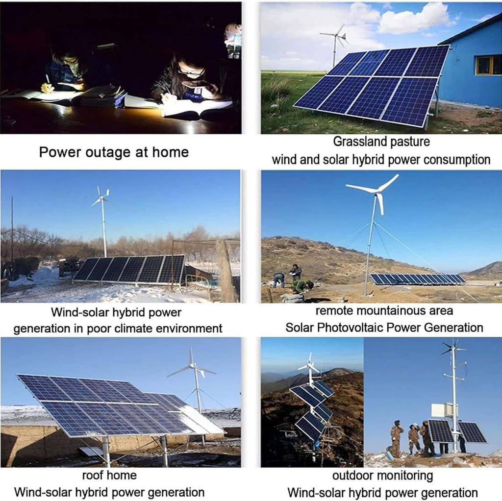 9000W Wind Solar Hybrid Charge Controller, Max 12000W Wind Turbine & Max 12000W Solar Hybrid MPPT Charge Boost, 12V/24V/48V with Dump Load Wind Turbine Generator Solar Panel Auto Regulator,12000W-24V