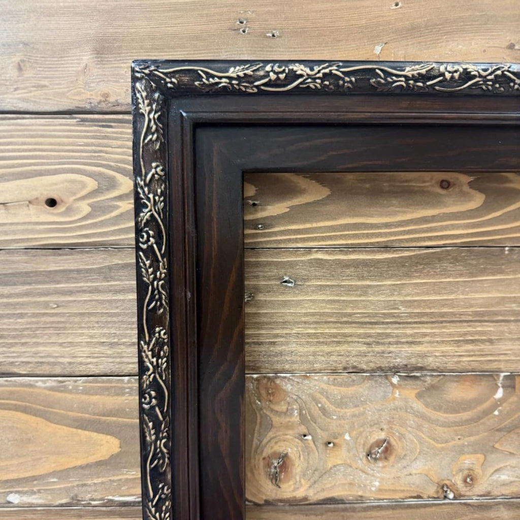 32, 43, 50 and 55 inch handmade ornate wood TV Frame for Samsung The Frame TV and Pro Tv. Dark Walnut with Gold trim. (2021-2025 models) (55 INCH)