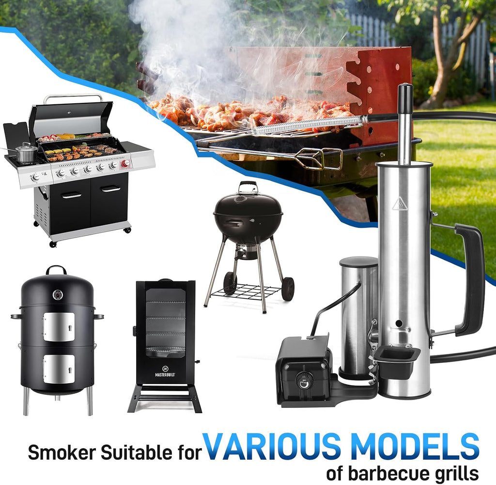 Outdoor Smoke Generator, Stainless Steel Electric Smoker, Smoke Tube for Pellet Smoker, Hot/Cold Smokers with Adjustable Smokes Volume Air Pump, Perfect for Cold Smoking Cheese, Traeger accessories