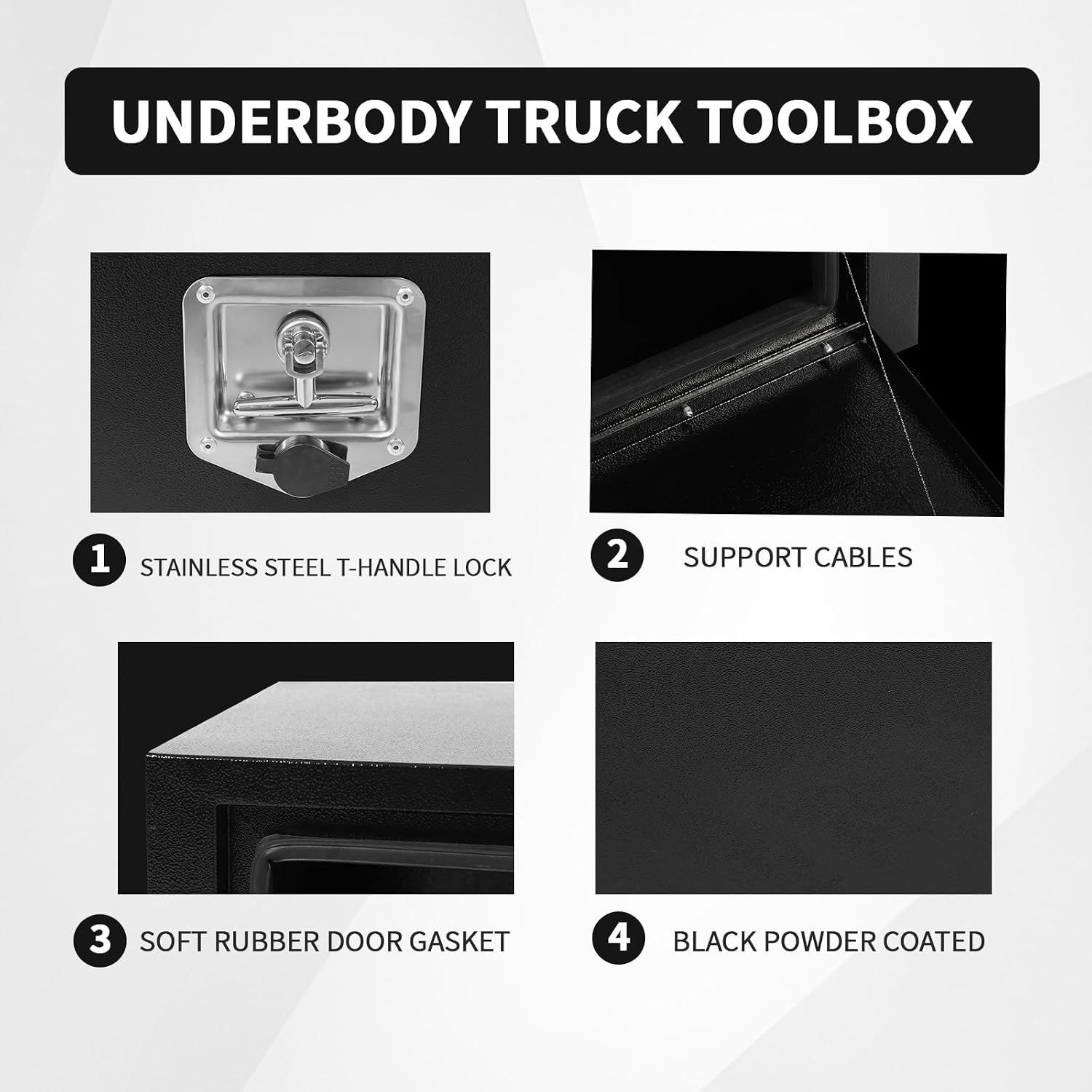 36 Inch Underbody Tool Box,Heavy Duty Underbody Truck Tool Box w/T-Handle Latch and keys for Pickup Truck,Utility Tractor,RV,Waterproof Tool Chest For Storage & Organization-36 × 12 × 14 inch
