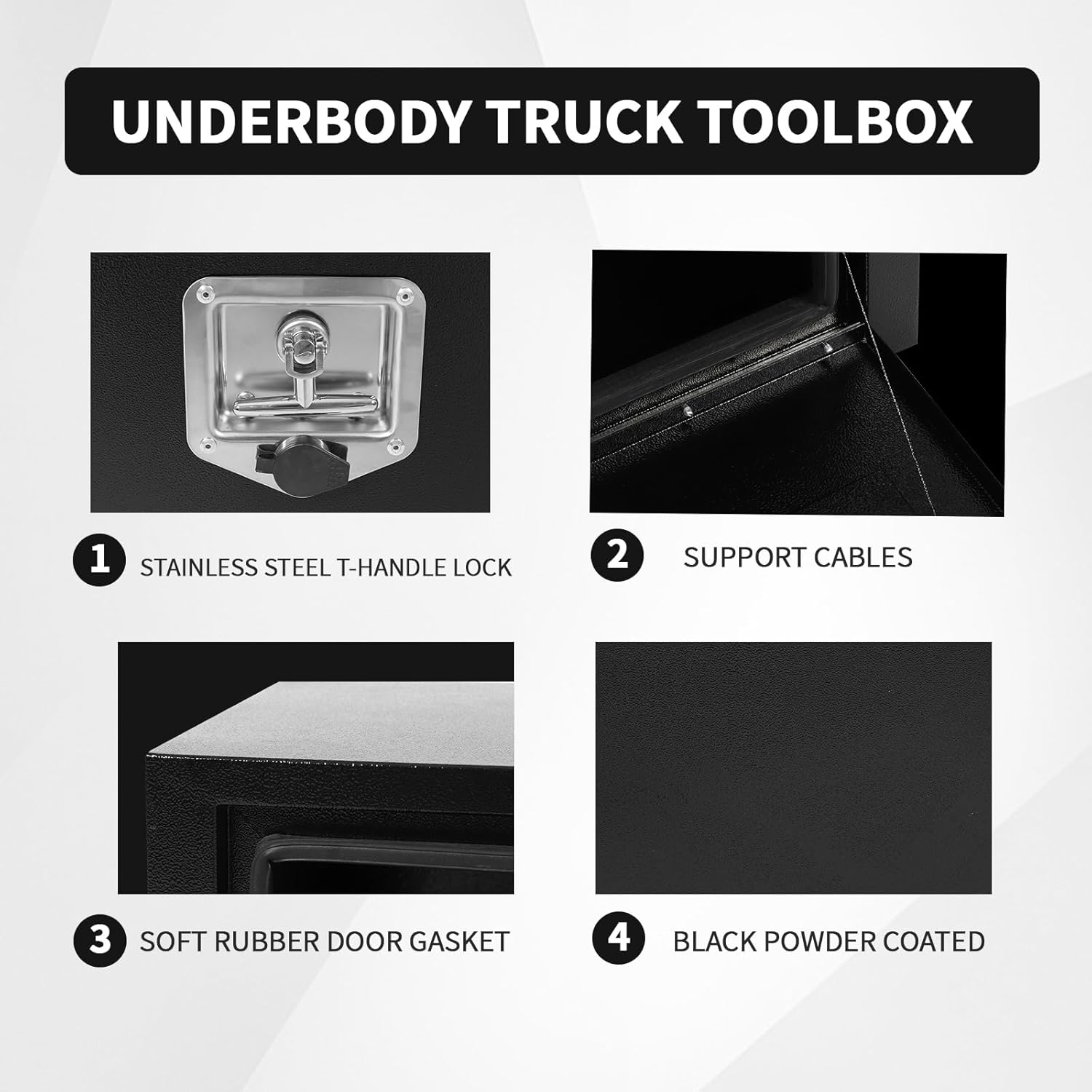 30 Inch Underbody Tool Box,Heavy Duty Underbody Truck Tool Box w/T-Handle Latch and keys for Pickup Truck,Utility Tractor,RV,Waterproof Tool Chest For Storage & Organization-30 × 18 × 18 inch
