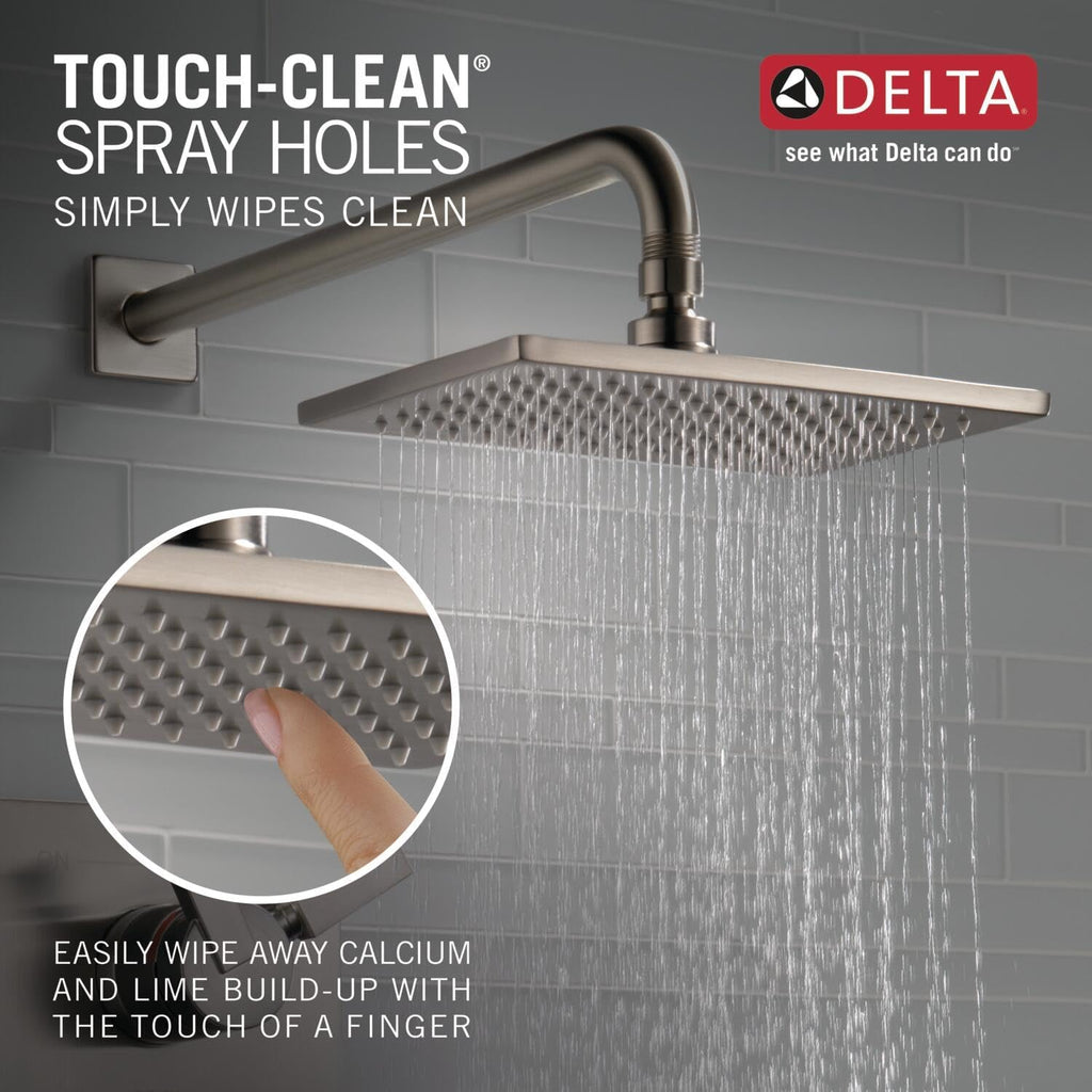 Delta Faucet Vero 14 Series Single-Function Tub and Shower Trim Kit with Single-Spray Touch-Clean Rain Shower Head, Stainless T14253-SS (Valve Not Included)
