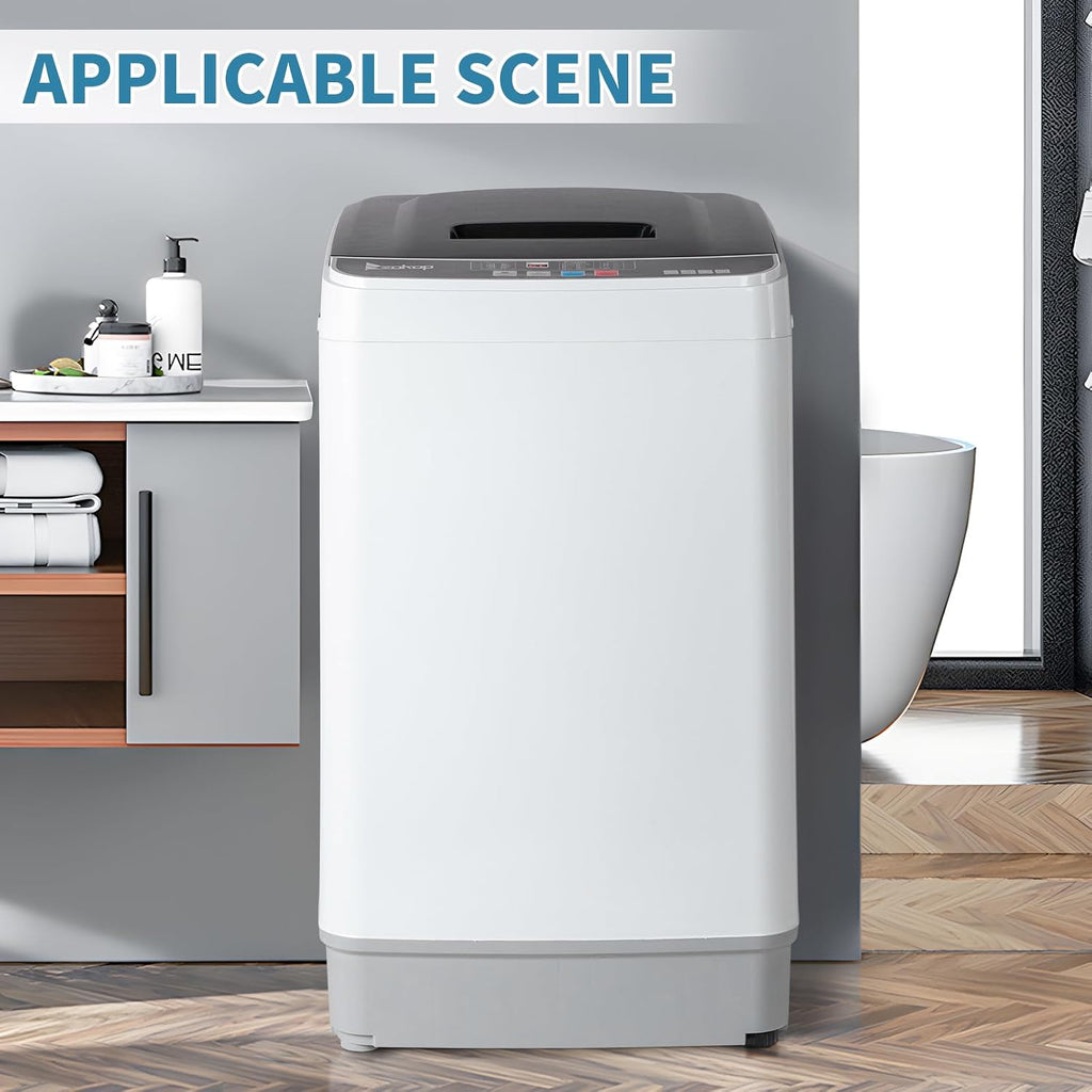 Winado Full Automatic Washing Machine, 17.6Lbs Top Load Portable Washer with Drain Pump, 10 Wash Programs 8 Water Level Washing and Dryer Combo, 2 in 1 Washer and Dryer for Apartments, RV, Camping