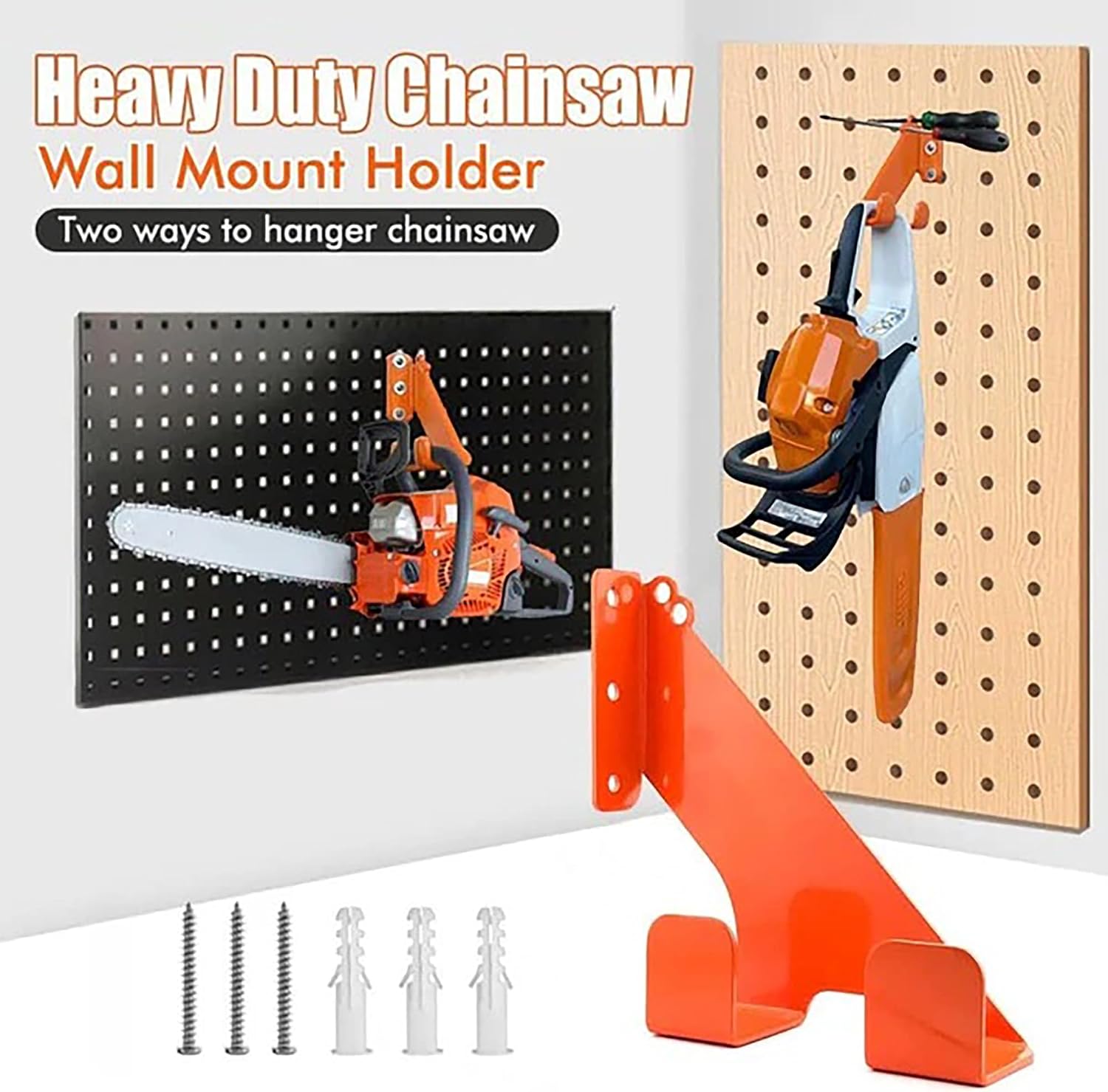 Chainsaw Hanger, 6 Pack Heavy Duty Chainsaw Holder Wall Mount, Garage Shop Organization and Storage Shed Organizer Weed Eater Hanger Backpack Blower Rack Yard Maintenance Must Haves