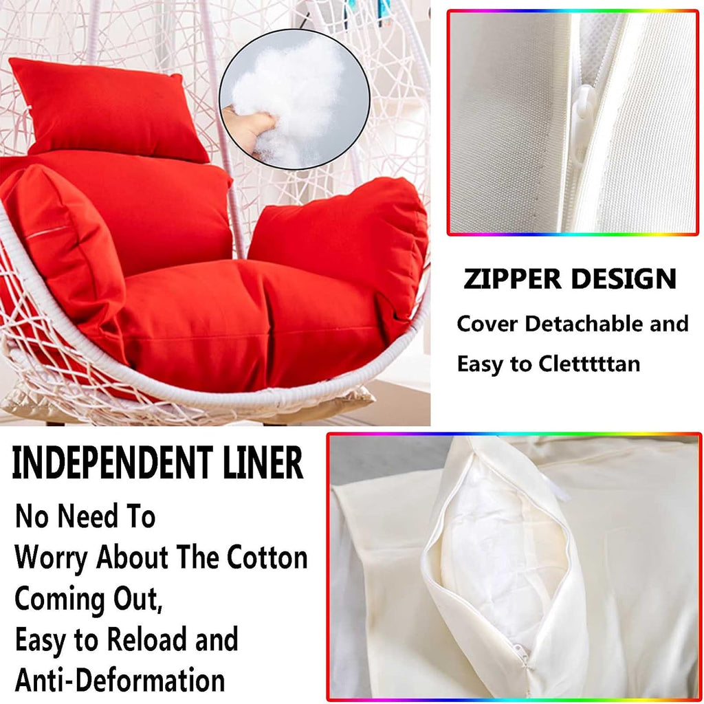 Thick Hanging Basket Chair Bench Cushion Pad，Egg Hammock Chair Swing Chair Seat Pad，Hanging Egg Chair Cushions，Soft Patio Hanging Chair Cushion Pad(Purple)